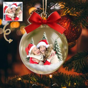 Main featured view of Personalized Photo Christmas Ornament, Custom Wooden Picture Ornament, Family Photo Holiday Keepsake, Christmas Tree Decoration by Ornivo manufactured by VTN Group
