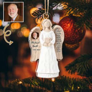 Main featured view of Personalized Angel Memorial Christmas Ornament, Custom Wooden Remembrance Ornament, In Loving Memory Keepsake, Sympathy Gift by Ornivo manufactured by VTN Group