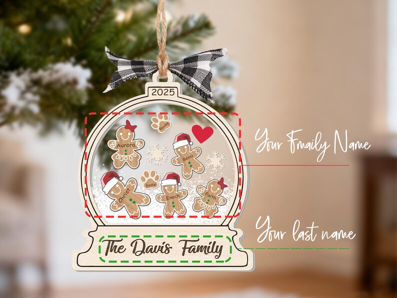 Detailed angle view 4 of Personalized 4D Cookie Ornament | Custom Family Christmas Ornament | Cute Holiday Gift manufactured by VTN Group