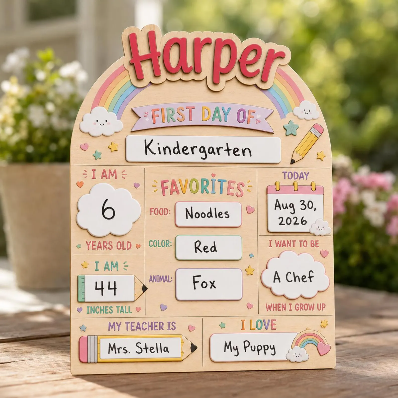 Detailed angle view 3 of Personalized Wooden First Day of School Sign, Custom School Milestone Board, First & Last Day Reusable Sign, Back to School Photo Prop, Custom Name Gift by Ornivo manufactured by VTN Group