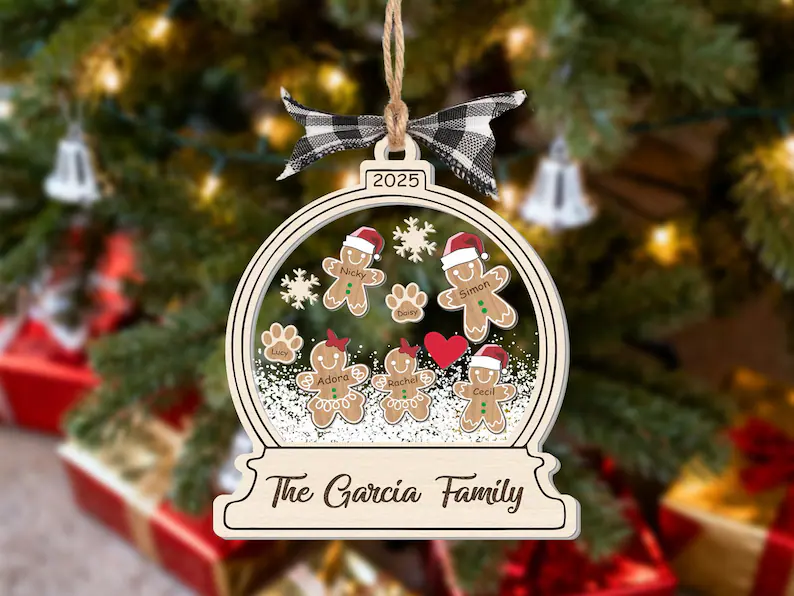 Detailed angle view 6 of Personalized 4D Cookie Ornament | Custom Family Christmas Ornament | Cute Holiday Gift manufactured by VTN Group