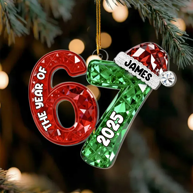Main featured view of Personalized Year Number Christmas Ornament, Custom Family Milestone Wooden Ornament, Personalized Holiday Keepsake, Christmas Tree Decoration by Ornivo manufactured by VTN Group