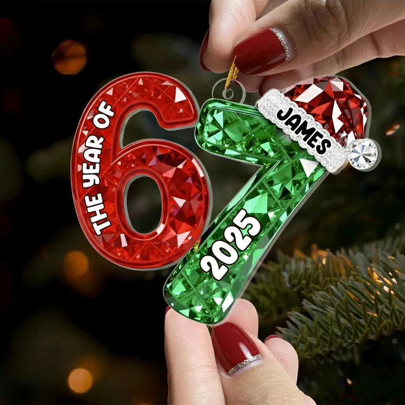 Detailed angle view 4 of Personalized Year Number Christmas Ornament, Custom Family Milestone Wooden Ornament, Personalized Holiday Keepsake, Christmas Tree Decoration by Ornivo manufactured by VTN Group