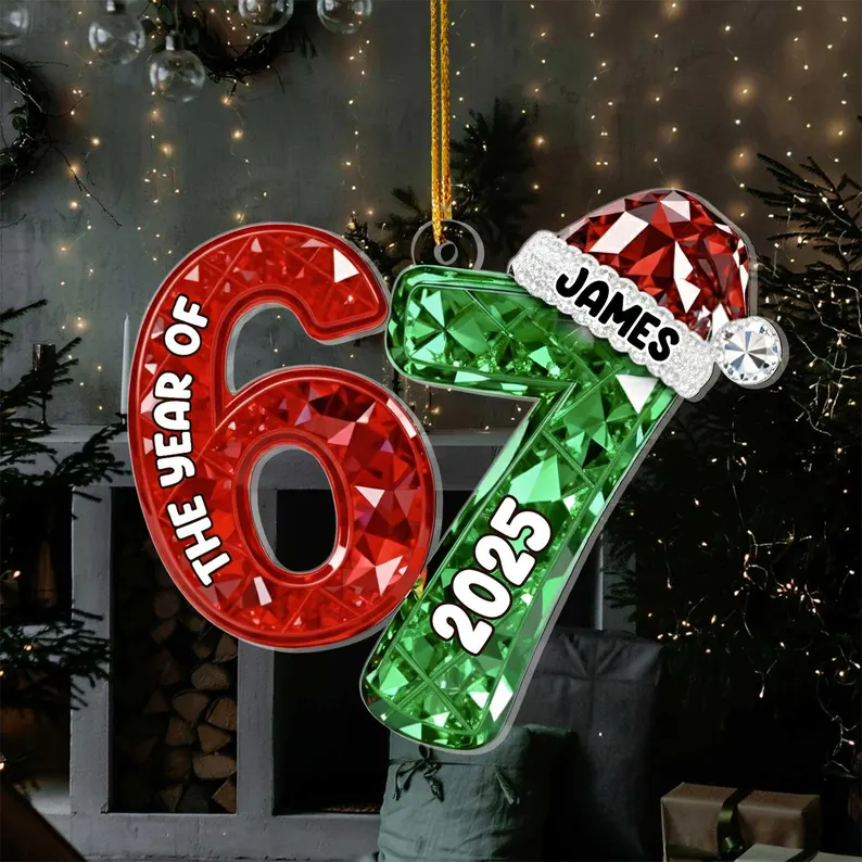 Detailed angle view 5 of Personalized Year Number Christmas Ornament, Custom Family Milestone Wooden Ornament, Personalized Holiday Keepsake, Christmas Tree Decoration by Ornivo manufactured by VTN Group