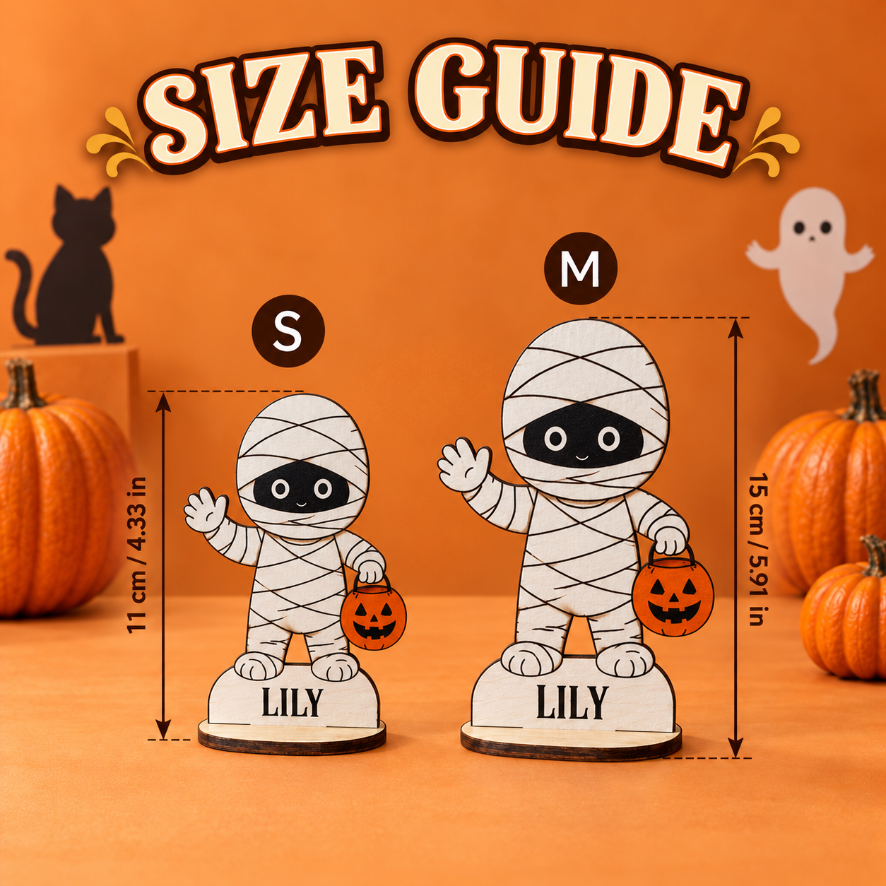 Personalized Wooden Halloween Name Signs – Custom Family Tabletop Decor - Image 3