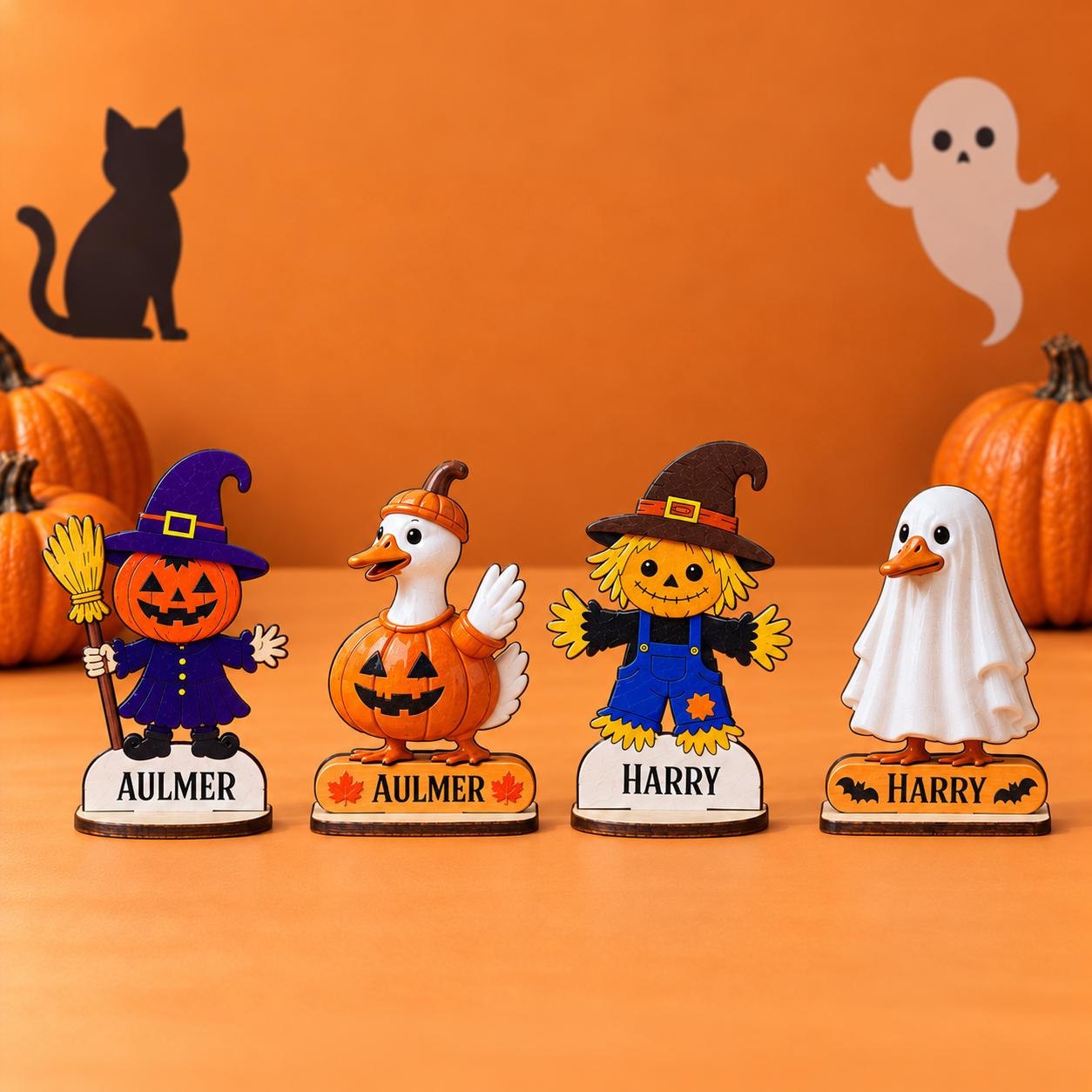 Personalized Wooden Halloween Name Signs – Custom Family Tabletop Decor - Image 5