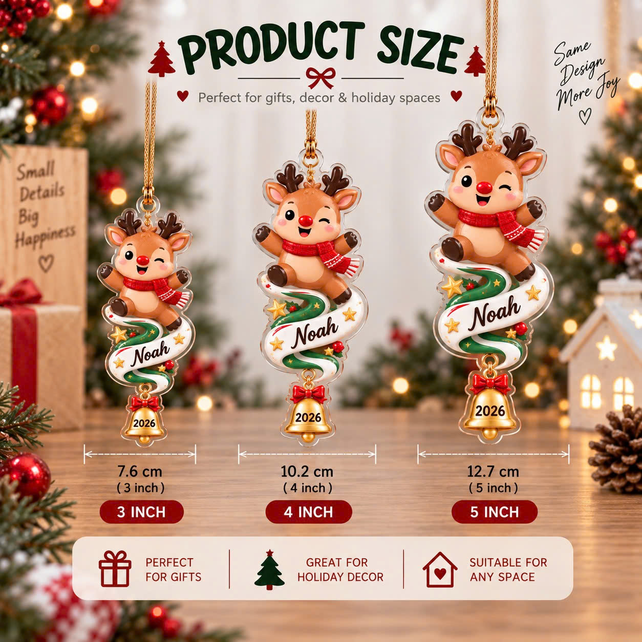 Personalized Christmas Character Ornament – Custom Name Acrylic Tree Decoration - Image 2